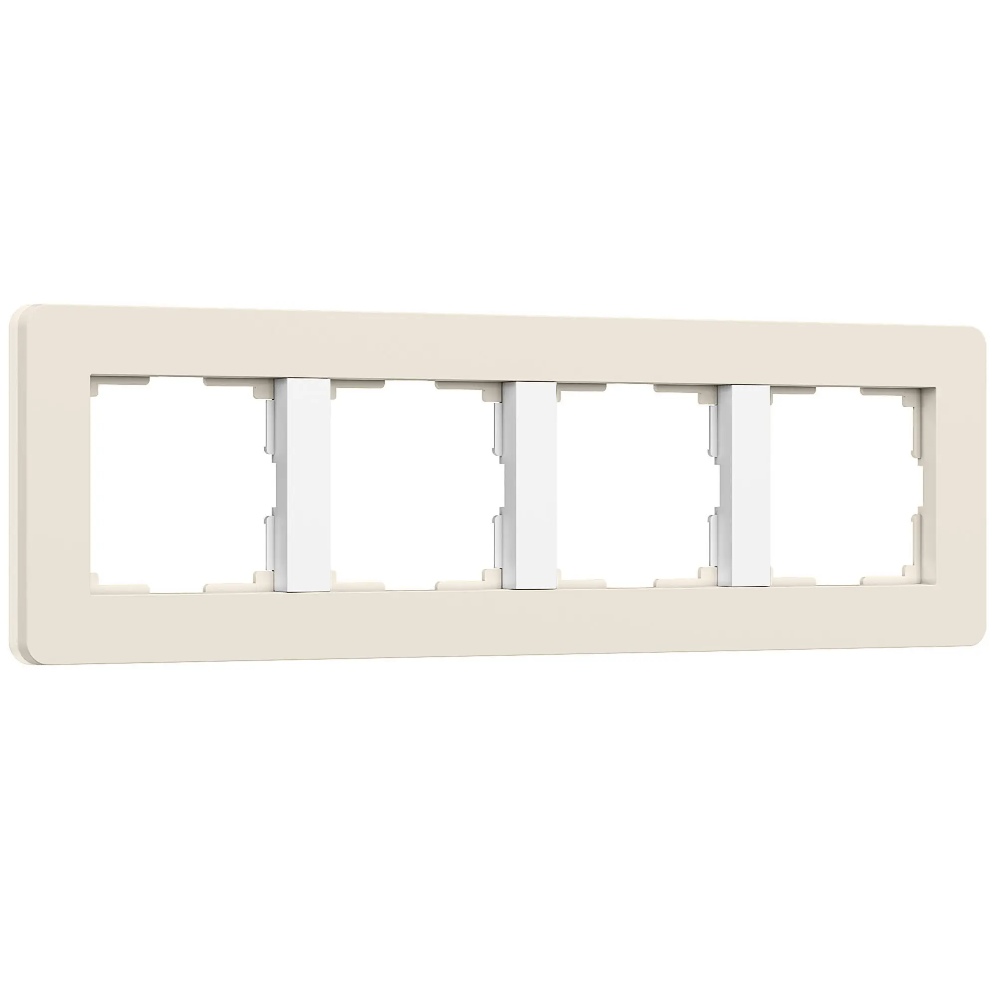Рамка из поликарбоната на 4 поста Split айвори/белый, soft-touch Werkel W0043066