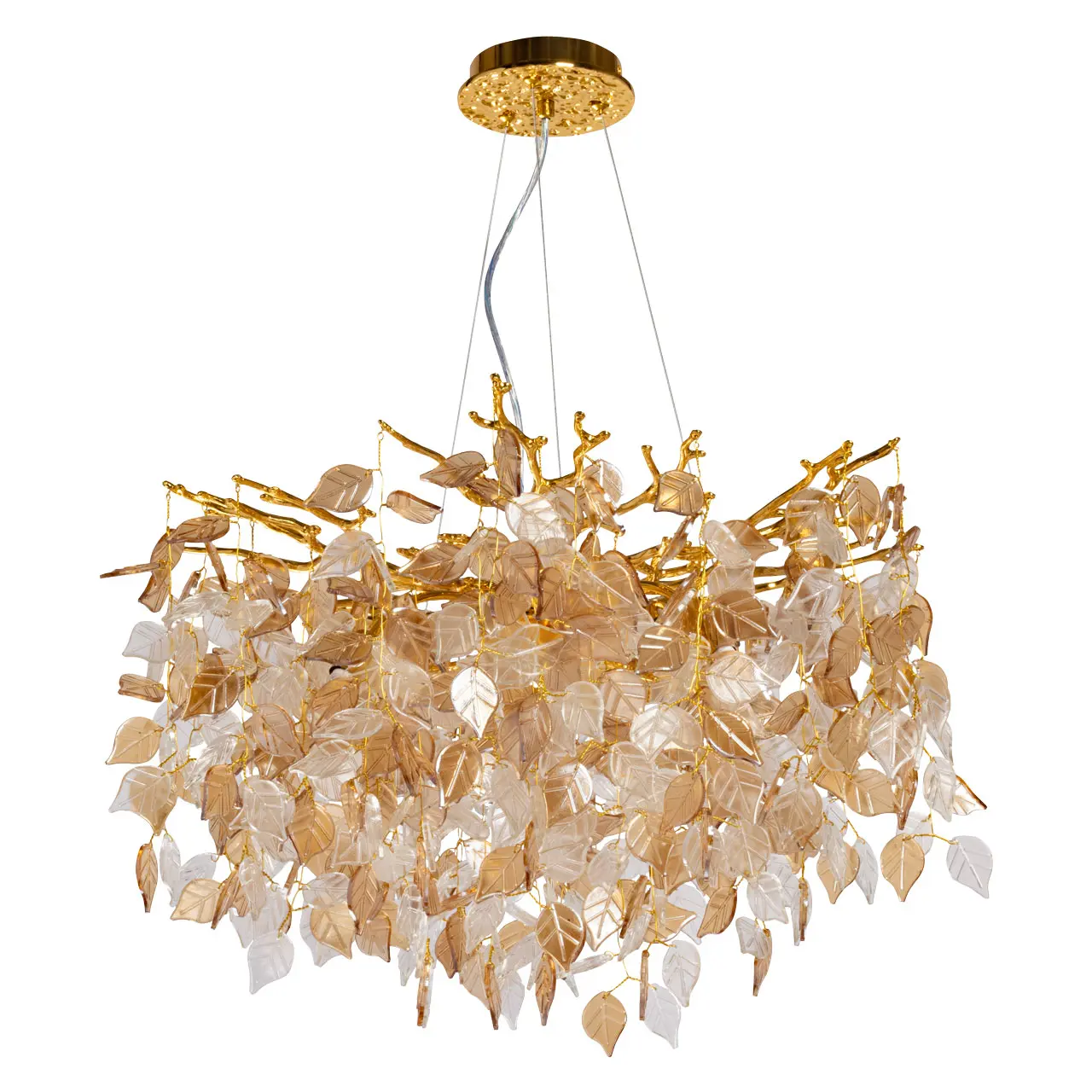 Люстра MW-Light Лайма, 8 × G9, золотой, Ø 65 см