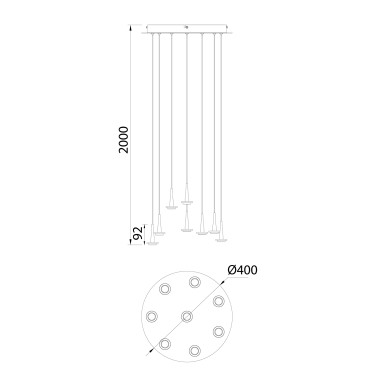 Подвесная светодиодная люстра Mantra Andromeda 8933+8PL &mdash; svetrussia.ru