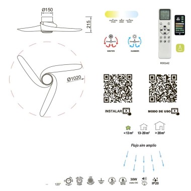 Люстра потолочная-вентилятор Mantra Groenland 9066 &mdash; svetrussia.ru