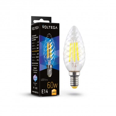 Лампа светодиодная Voltega E14 6W 3000K прозрачная 7211 &mdash; svetrussia.ru