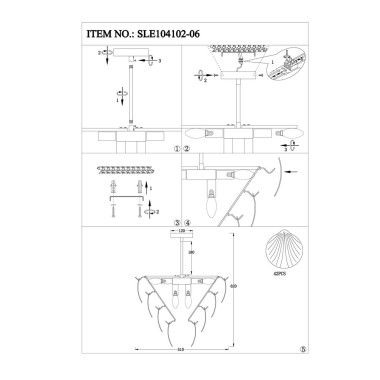 Потолочная люстра Evoluce Chille SLE104102-06 &mdash; svetrussia.ru