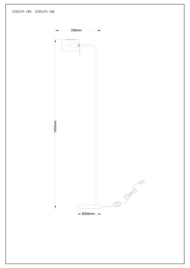 Торшер Arte Lamp Sebastian A7051PN-1BK &mdash; svetrussia.ru