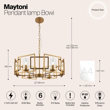 Подвесная люстра Maytoni Bowi H009PL-06G &mdash; svetrussia.ru