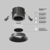 Встраиваемый светодиодный светильник Maytoni Round DL058-12W4K-B фото 2 &mdash; svetrussia.ru