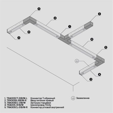 Коннектор T-образный Maytoni Technical Accessorises TRA005CT-31B-L &mdash; svetrussia.ru