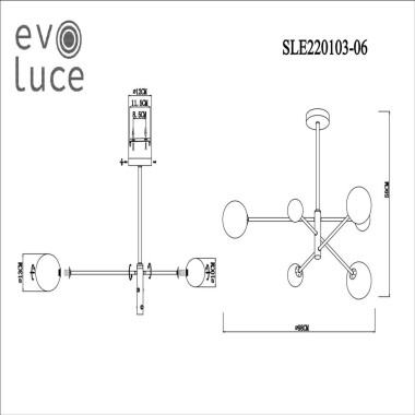 Подвесная люстра Evoluce Arcola SLE220103-06 &mdash; svetrussia.ru