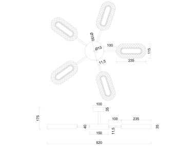 Потолочная светодиодная люстра Arte Lamp Ovale A2489PL-5GO &mdash; svetrussia.ru