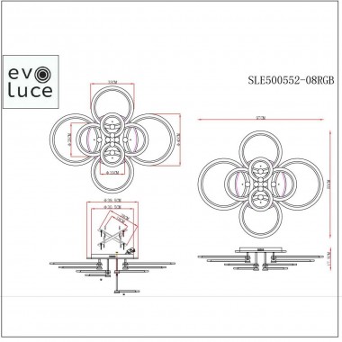 Потолочная светодиодная люстра Evoluce Cerina SLE500552-08RGB &mdash; svetrussia.ru
