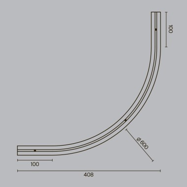 Коннектор радиусный Maytoni Technical Accessories for tracks Levity TRA184-R600-12B &mdash; svetrussia.ru