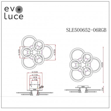 Потолочная светодиодная люстра Evoluce Cerina SLE500652-06RGB &mdash; svetrussia.ru