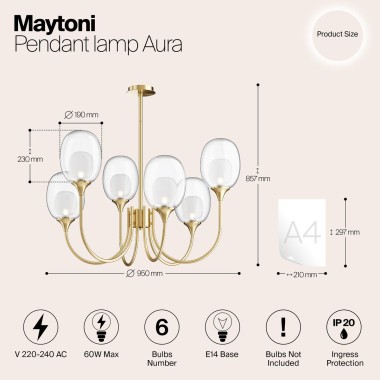 Подвесная люстра Maytoni Aura MOD016PL-06BS &mdash; svetrussia.ru
