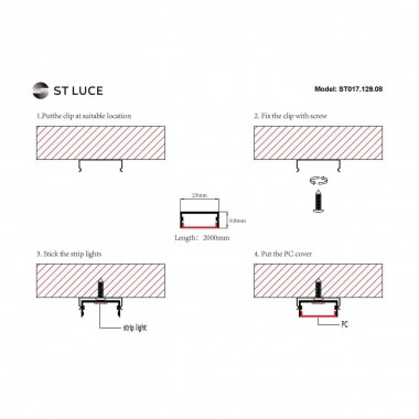 Профиль с рассеивателем ST-Luce ST017.129.08 &mdash; svetrussia.ru