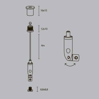 Подвесной комплект для радиусного профиля Maytoni (2 шт) ALM-3535R-P-4M &mdash; svetrussia.ru