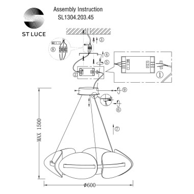 Подвесной светодиодный светильник ST Luce Etoile SL1304.203.45 &mdash; svetrussia.ru