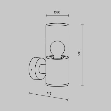Уличный настенный светильник Maytoni Amas O432WL-01GF &mdash; svetrussia.ru