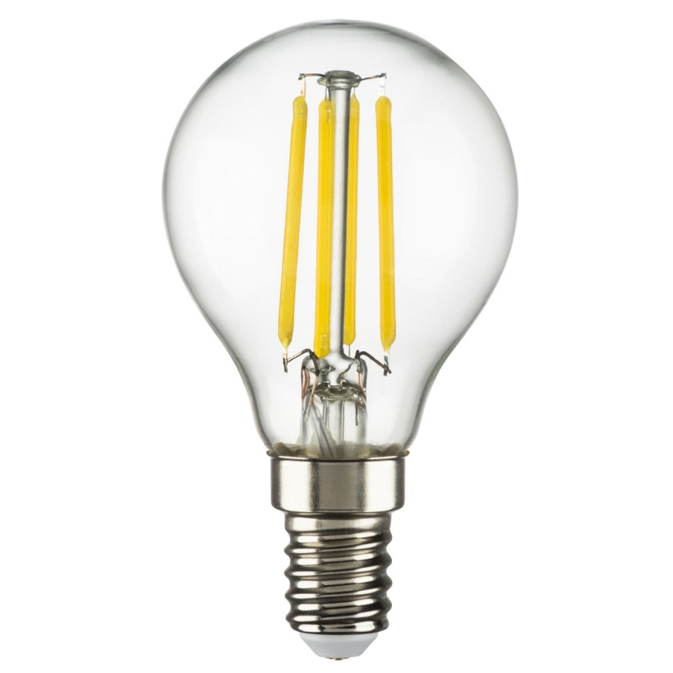 Лампа светодиодная филаментная Lightstar LED Filament E14 6W 4000K груша прозрачная 933804 фото 1 &mdash; svetrussia.ru