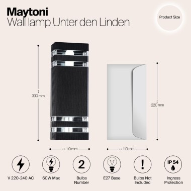 Уличный настенный светильник Maytoni Unter den Linden O578WL-02B &mdash; svetrussia.ru