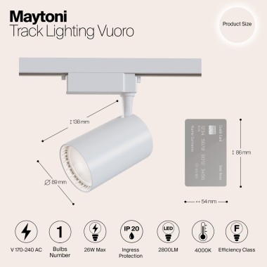 Трековый светильник Maytoni Technical TR003-1-30W4K-W &mdash; svetrussia.ru
