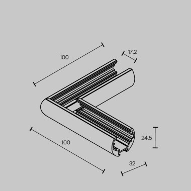 Коннектор L-образный Maytoni Exility TRAM034CL-R-41B &mdash; svetrussia.ru