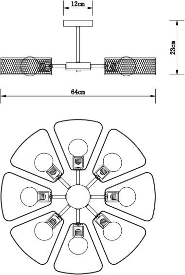 Потолочная люстра Arte Lamp Maasym A7044PL-8BK &mdash; svetrussia.ru