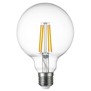 Лампа светодиодная филаментная Lightstar LED Filament E27 8W 4000K груша прозрачная 933104 &mdash; svetrussia.ru