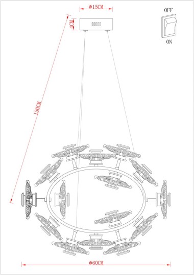 Подвесная светодиодная люстра Arte Lamp Cherish A2097LM-90GO &mdash; svetrussia.ru