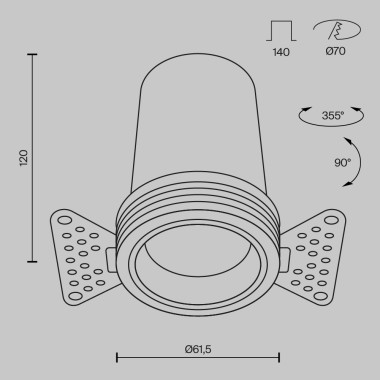Встраиваемый светильник Maytoni Technical DL125-L12-4K-TRS-W &mdash; svetrussia.ru