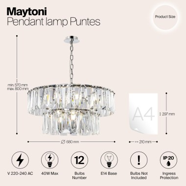 Подвесная люстра Maytoni Puntes MOD043PL-12CH &mdash; svetrussia.ru