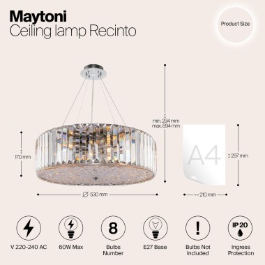 Подвесная люстра Maytoni Recinto MOD080CL-08CH &mdash; svetrussia.ru