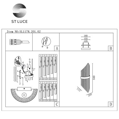 Настенный светильник St Luce Arezzo SL1178.201.02 &mdash; svetrussia.ru