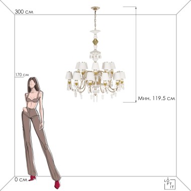 Подвесная люстра Loft IT Grace 10203/12+8 White &mdash; svetrussia.ru