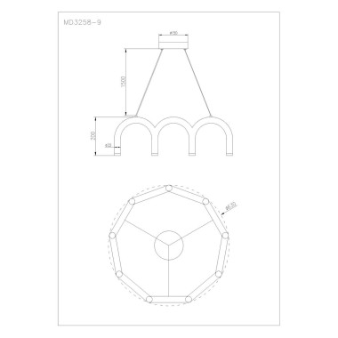 Подвесной светодиодный светильник Arte Lamp Warhol A3258LM-45BK &mdash; svetrussia.ru