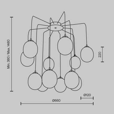 Подвесная люстра Maytoni Branch MOD176PL-12G &mdash; svetrussia.ru