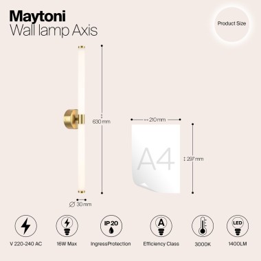 Подсветка для зеркал Maytoni Axis MOD106WL-L16G3K &mdash; svetrussia.ru