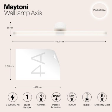 Подсветка для зеркал Maytoni Axis MOD106WL-L16W3K &mdash; svetrussia.ru