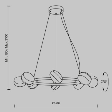 Подвесная светодиодная люстра Maytoni Mind MOD299PL-L80BC3K &mdash; svetrussia.ru