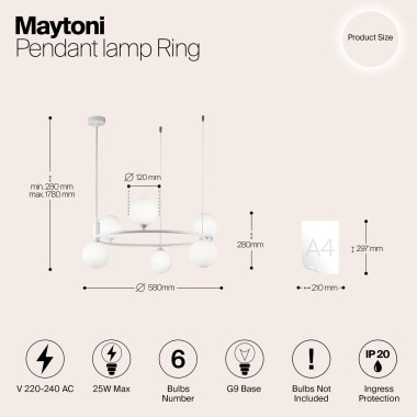 Подвесная люстра Maytoni Ring MOD013PL-06W &mdash; svetrussia.ru