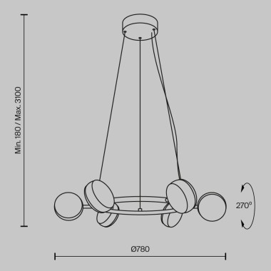 Подвесная светодиодная люстра Maytoni Mind MOD299PL-L60BC3K &mdash; svetrussia.ru