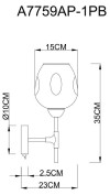 Бра Arte Lamp Yuka Smoky A7759AP-1PB фото 3 &mdash; svetrussia.ru