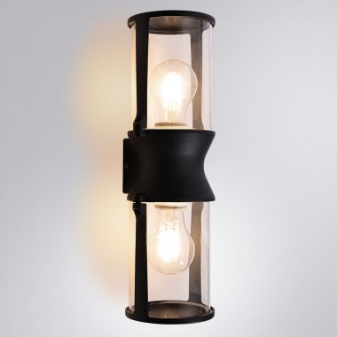 Уличный настенный светильник Arte Lamp Minchir A8306AL-2BK &mdash; svetrussia.ru