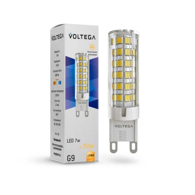 Лампа светодиодная Voltega G9 5W 2700K прозрачная 7263 &mdash; svetrussia.ru