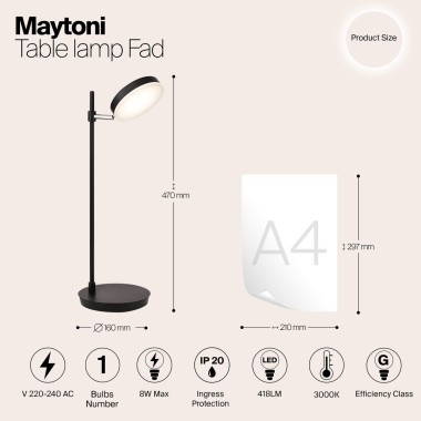Настольная лампа Maytoni Fad MOD070TL-L8B3K &mdash; svetrussia.ru
