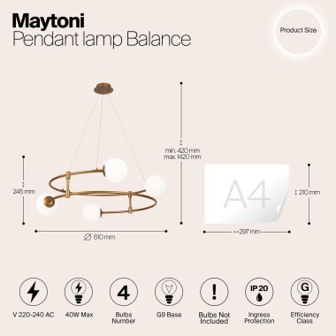 Подвесная люстра Maytoni Balance MOD317PL-04G &mdash; svetrussia.ru
