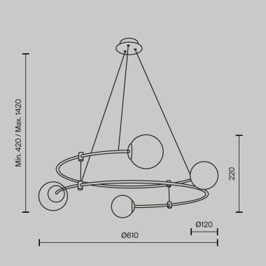 Подвесная люстра Maytoni Balance MOD317PL-04B &mdash; svetrussia.ru