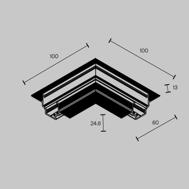 Коннектор угловой Maytoni Technical Exility для встраиваемого низкопрофильного шинопровода TRAM034CL-42B &mdash; svetrussia.ru