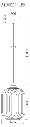 Подвесной светильник Arte Lamp Arwen A1902SP-1BK фото 3 &mdash; svetrussia.ru