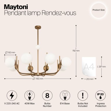 Подвесная люстра Maytoni Rendez-Vous MOD109PL-08BS &mdash; svetrussia.ru