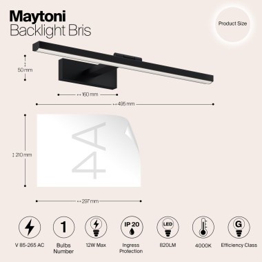 Подсветка для картин Maytoni Bris MIR008WL-L12B4K &mdash; svetrussia.ru