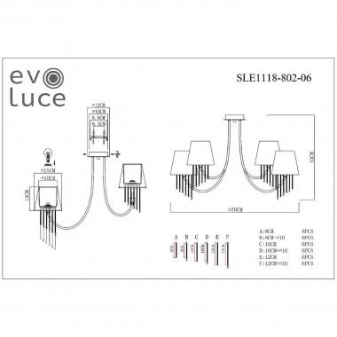 Потолочная люстра Evoluce Alluria SLE1118-802-06 &mdash; svetrussia.ru